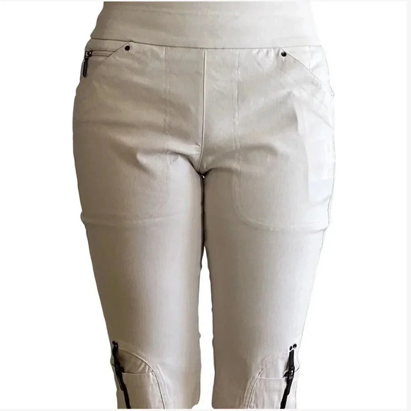 Jamie Sadock Skinnylicious Capri Pants Women's 6 Bisque Knee Length Pull On GUC - Picture 1 of 12